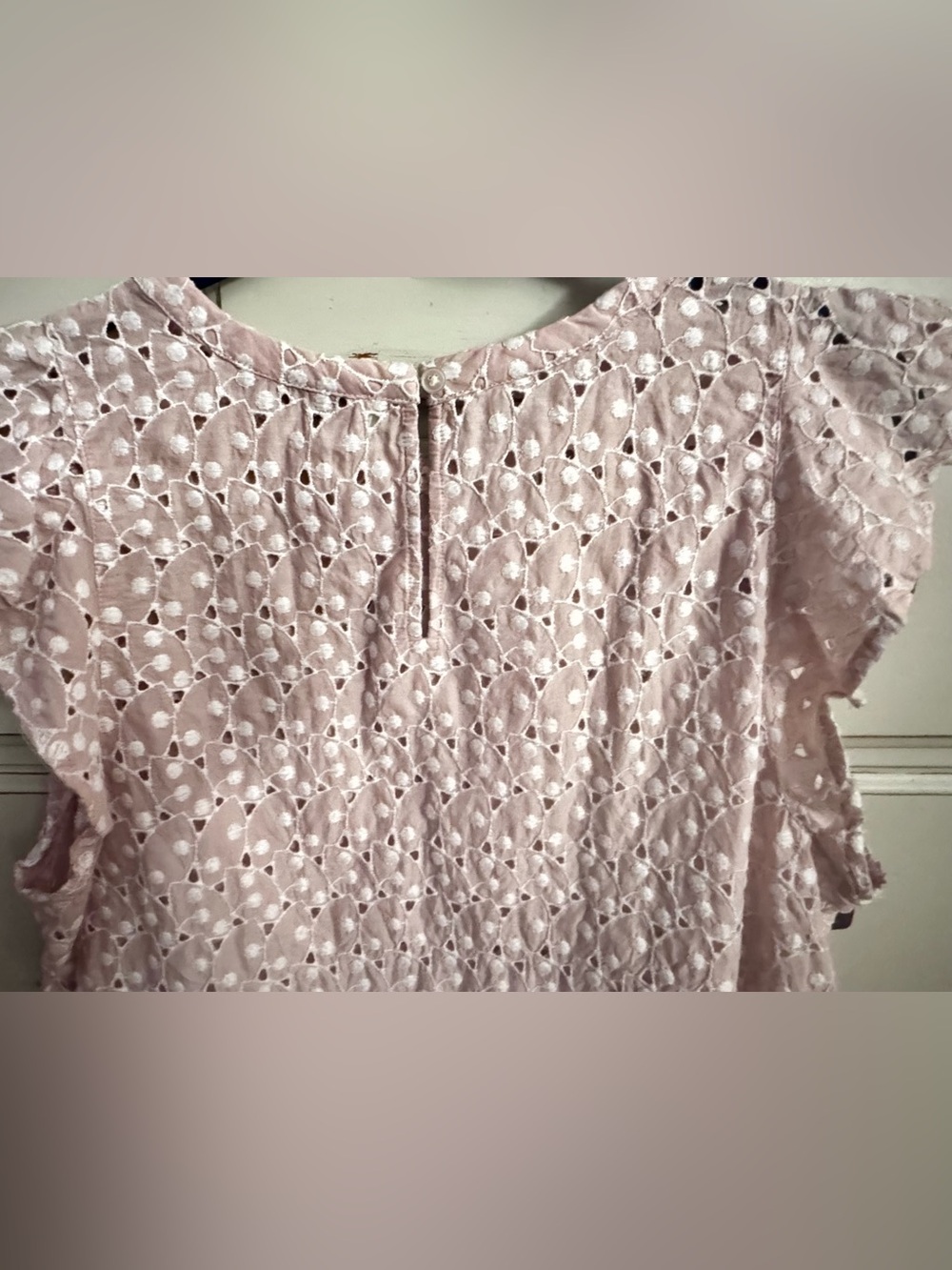 LOFT Blush Pink Eyelet Flutter-Sleeve Top - Picture 4 of 4